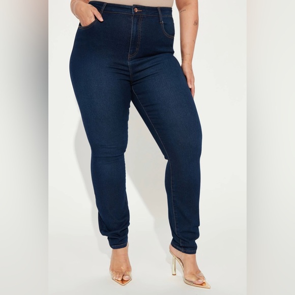 Fashion Nova Denim - Fashion Nova 3X Stretch High Rise Skinny Jeggings Dark Wash Denim